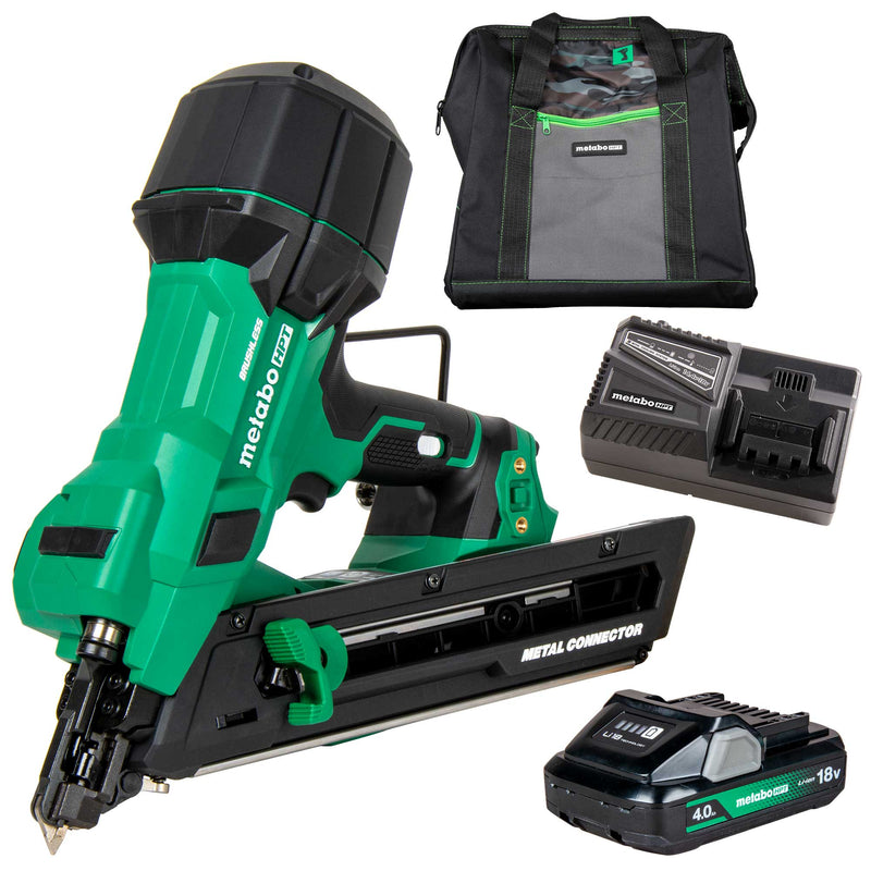 18V MultiVolt Brushless 1-1/2" Metal Connector Nailer (1x4.0Ah) Metabo HPT NR1838DKA