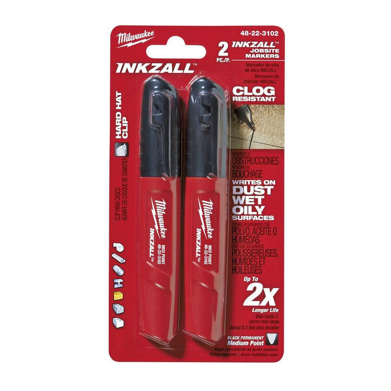 Milwaukee 48-22-3102 2PK INKZALL™ Black Medium Point Marker