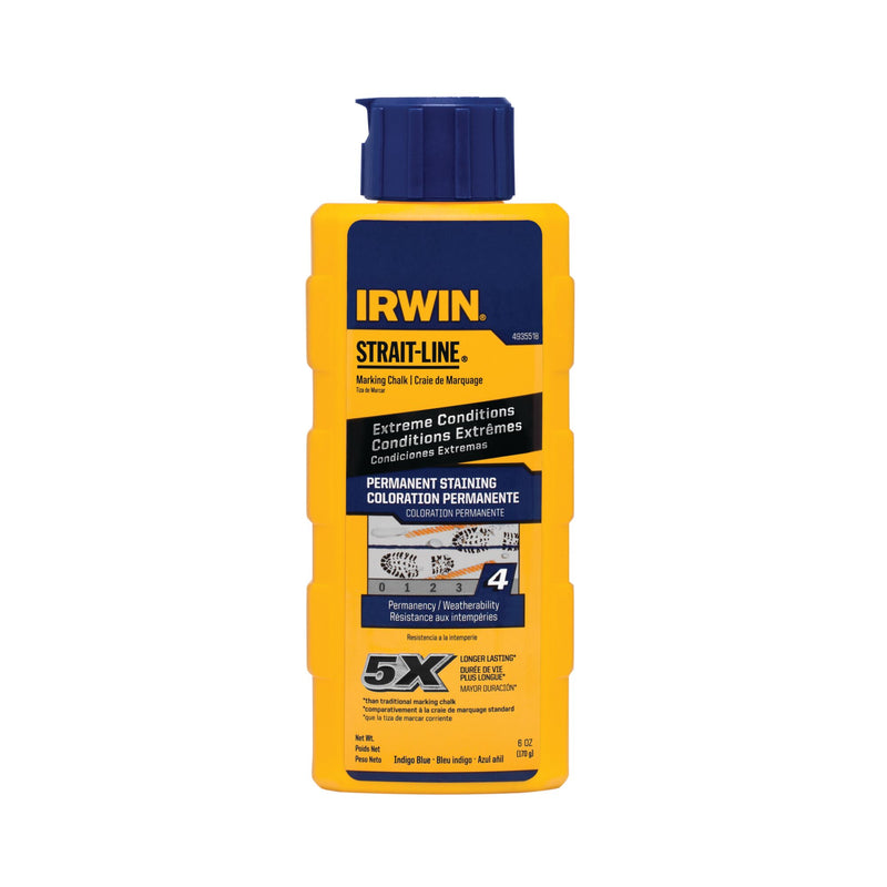 Irwin 4935518 Strait-Line 6oz Permanent Staining Marking Chalk - Indigo Blue