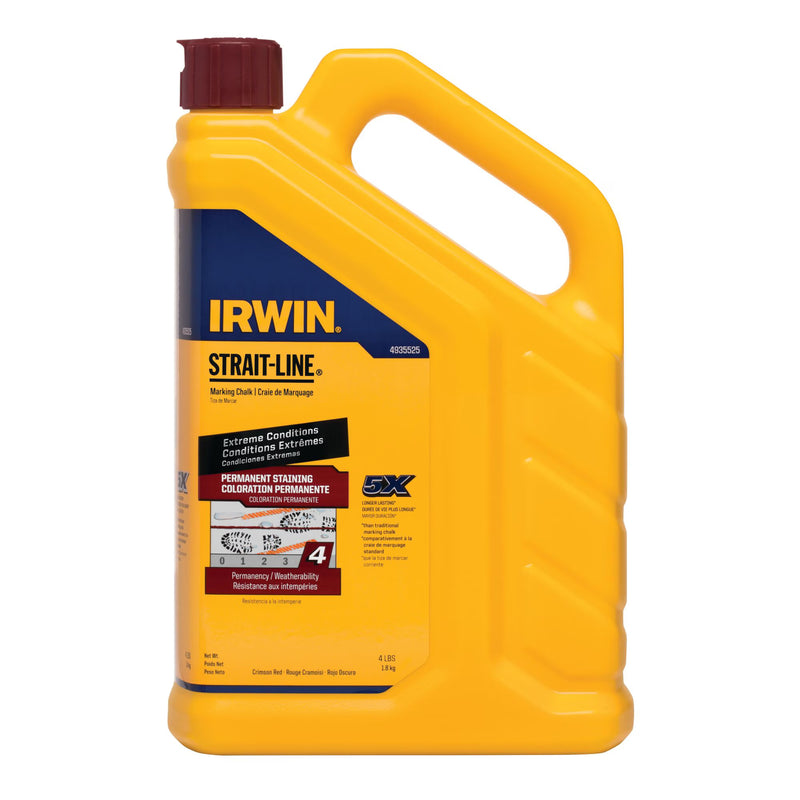 Irwin 4935525 4-lb Permanent Staining Marking Chalk - Crimson Red