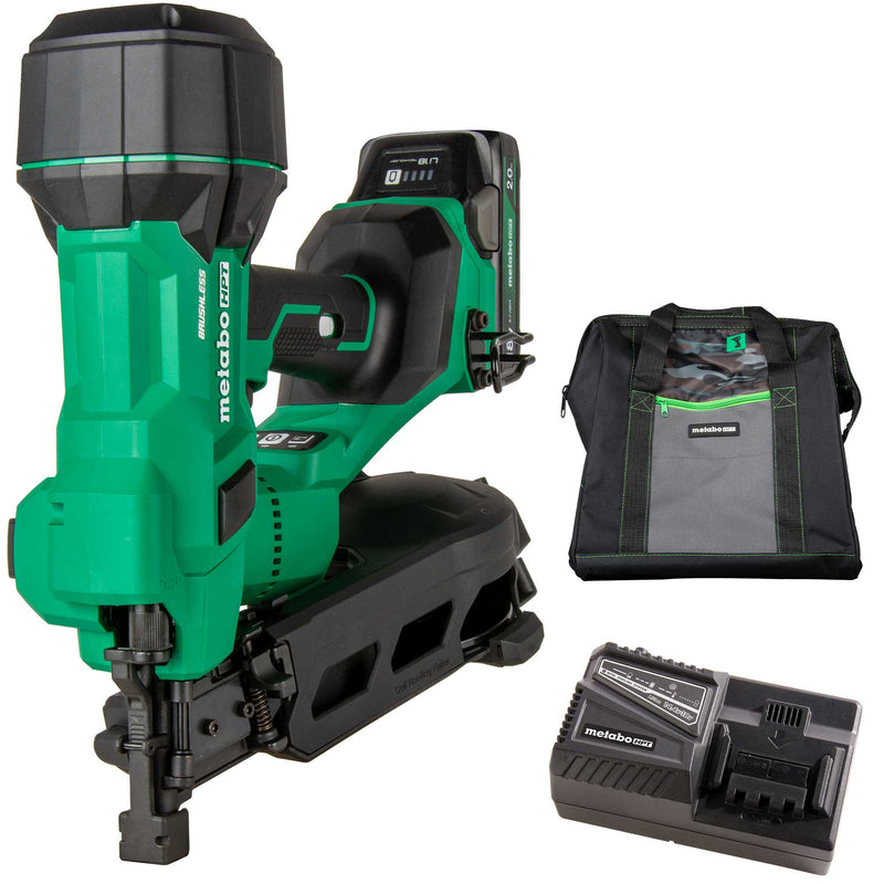 18V MultiVolt™ Brushless 1-3/4" Coil Roofing Nailer (1 x 2.0Ah) Metabo HPT NV1845DA