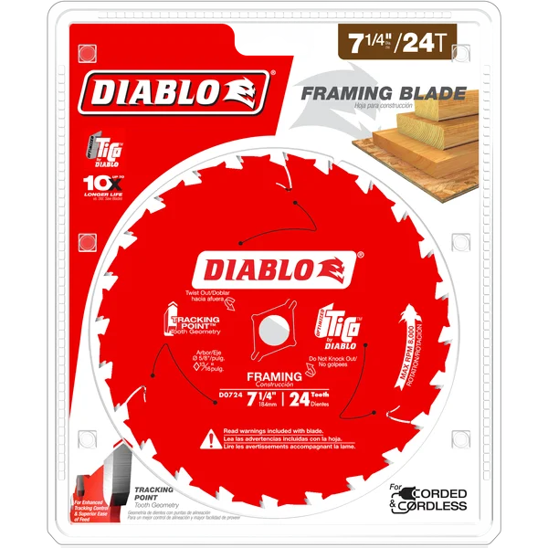 Diablo D0724A 7-1/4" x 24-Teeth Framing Saw Blade for Wood