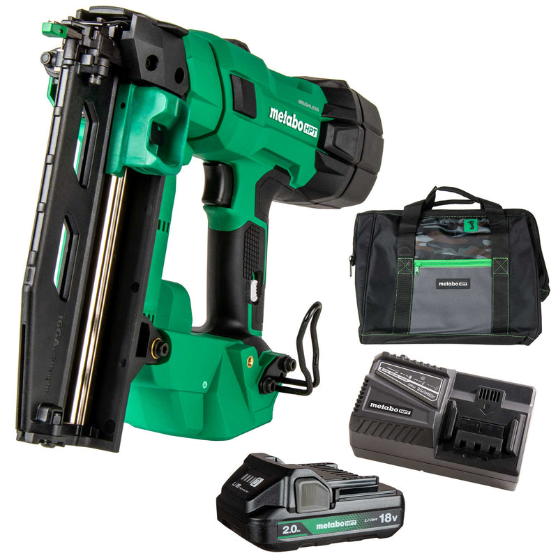 18V MultiVolt™ Brushless 16-Gauge Straight Finish Nailer (1 x 2.0Ah) Metabo HPT NT1865DSA