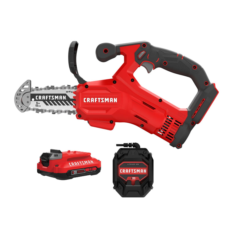 CRAFTSMAN V20* Cordless 6-Inch Pruning Chainsaw Kit with (1) 2.0 Ah Battery and Charger - Reconditioned