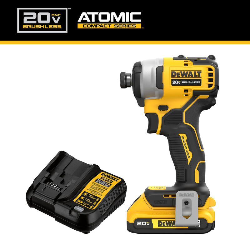 DEWALT ATOMIC 20V MAX* Brushless Cordless 1/4 in. Compact Impact Driver Kit - Reconditioned