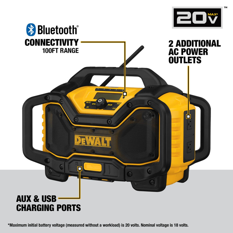 DEWALT Jobsite Radio Charger with BLUETOOTH - Reconditioned