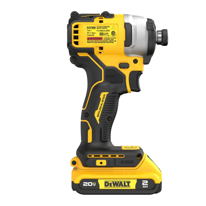 DEWALT ATOMIC 20V MAX* Brushless Cordless 1/4 in. Compact Impact Driver Kit - Reconditioned