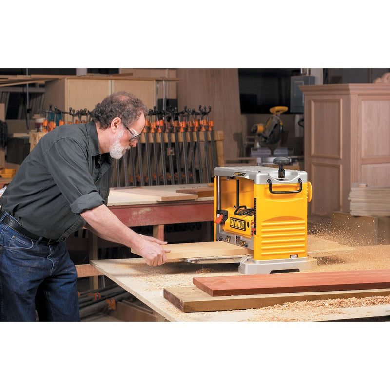 DEWALT 12-1/2-Inch (318mm) Corded Electric Thickness Planer with Three Knife Cutter-Head (15 Amp) - Reconditioned