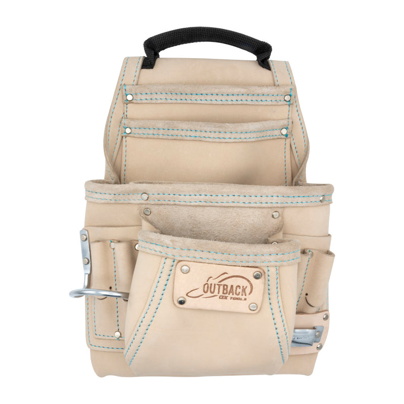 OX Tools OX-P266810 Pro White Leather 11 Pocket Tool Pouch
