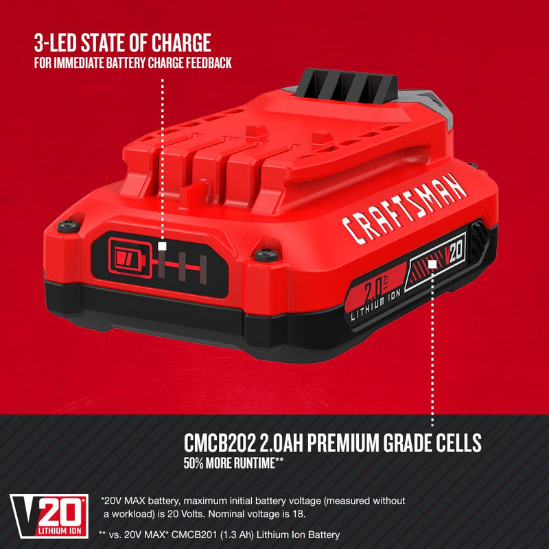 CRAFTSMAN V20* 2.0 Ah Lithium Ion Battery - Reconditioned