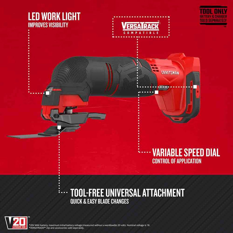 CRAFTSMAN V20* Cordless Oscillating Tool (Tool Only) - Reconditioned