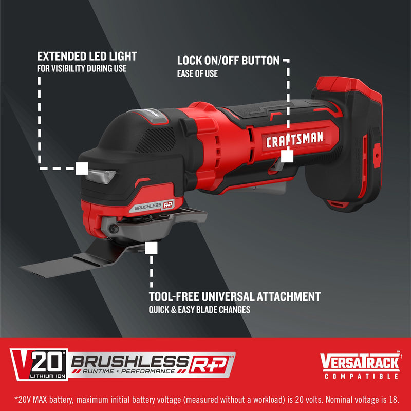 CRAFTSMAN V20* BRUSHLESS RP Cordless Oscillating Tool (Tool Only) - Reconditioned