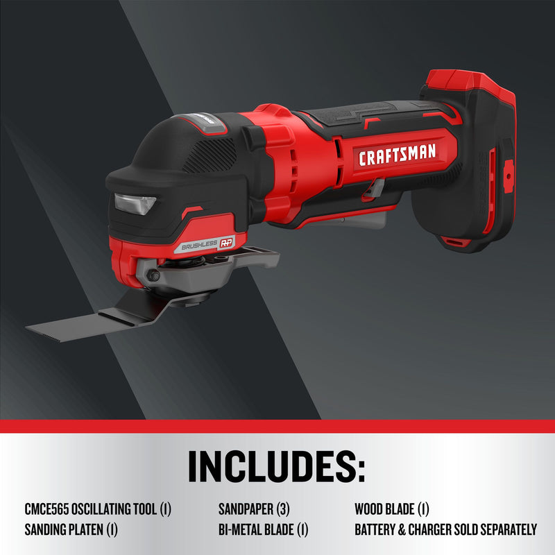 CRAFTSMAN V20* BRUSHLESS RP Cordless Oscillating Tool (Tool Only) - Reconditioned