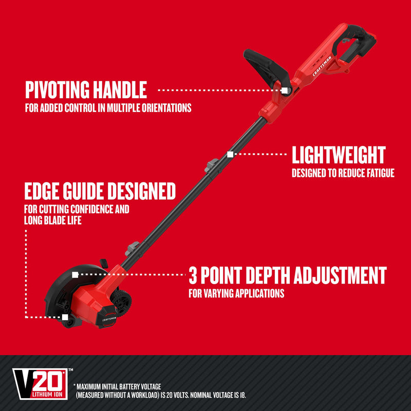 CRAFTSMAN V20* Cordless Edger (Tool Only) - Reconditioned