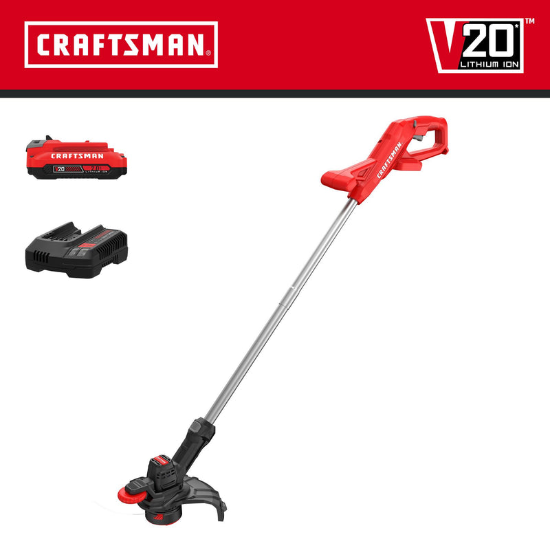 CRAFTSMAN V20* Cordless 10-Inch WEEDWACKER String Trimmer and Edger Kit with (1) 2.0Ah Battery and Charger - Reconditioned