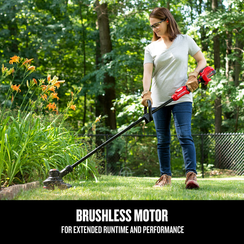 CRAFTSMAN V20* BRUSHLESS RP Cordless Adjustable String Trimmer with (1) 5.0ah Battery and Charger - Reconditioned