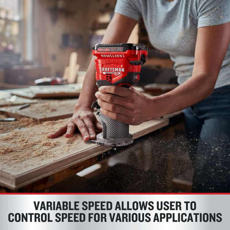 CRAFTSMAN V20* BRUSHLESS RP Cordless Fixed Base Router (Tool Only) - Reconditioned