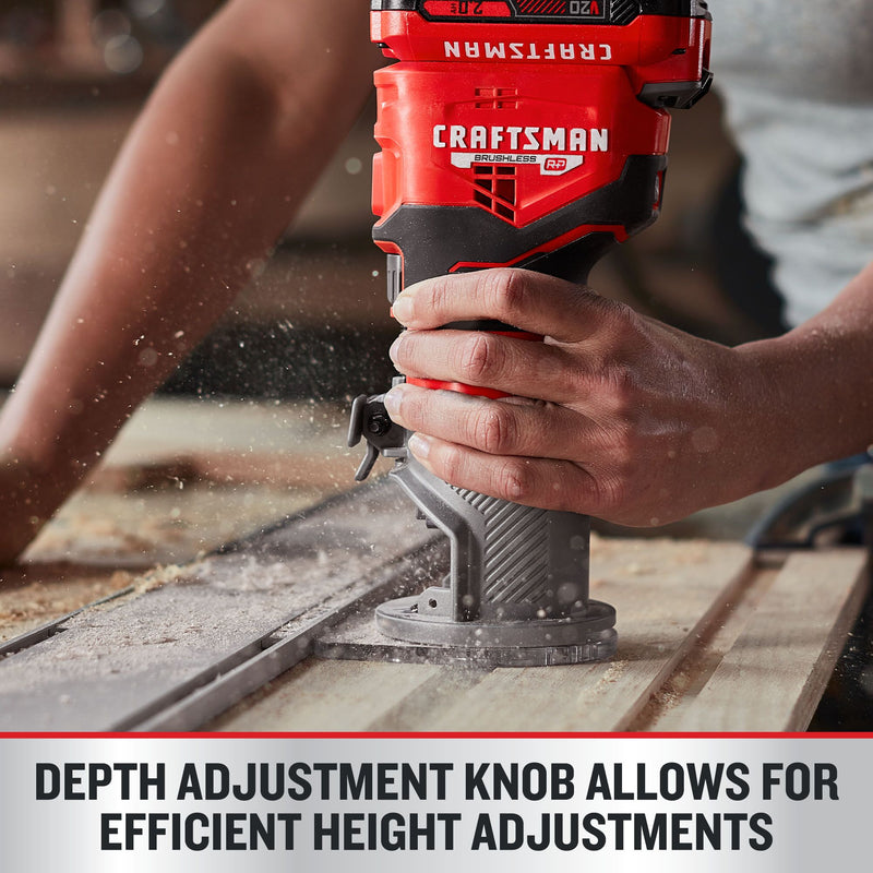 CRAFTSMAN V20* BRUSHLESS RP Cordless Fixed Base Router (Tool Only) - Reconditioned