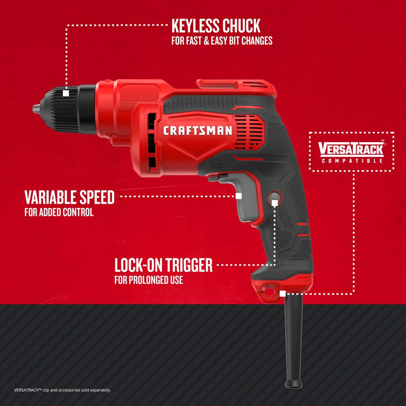 CRAFTSMAN Corded 3/8-Inch Electric Drill/driver (7 Amp) - Reconditioned