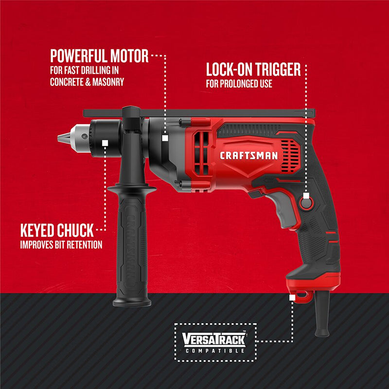 CRAFTSMAN Corded 1/2-Inch Electric Variable Speed Hammer Drill (7 Amp) - Reconditioned