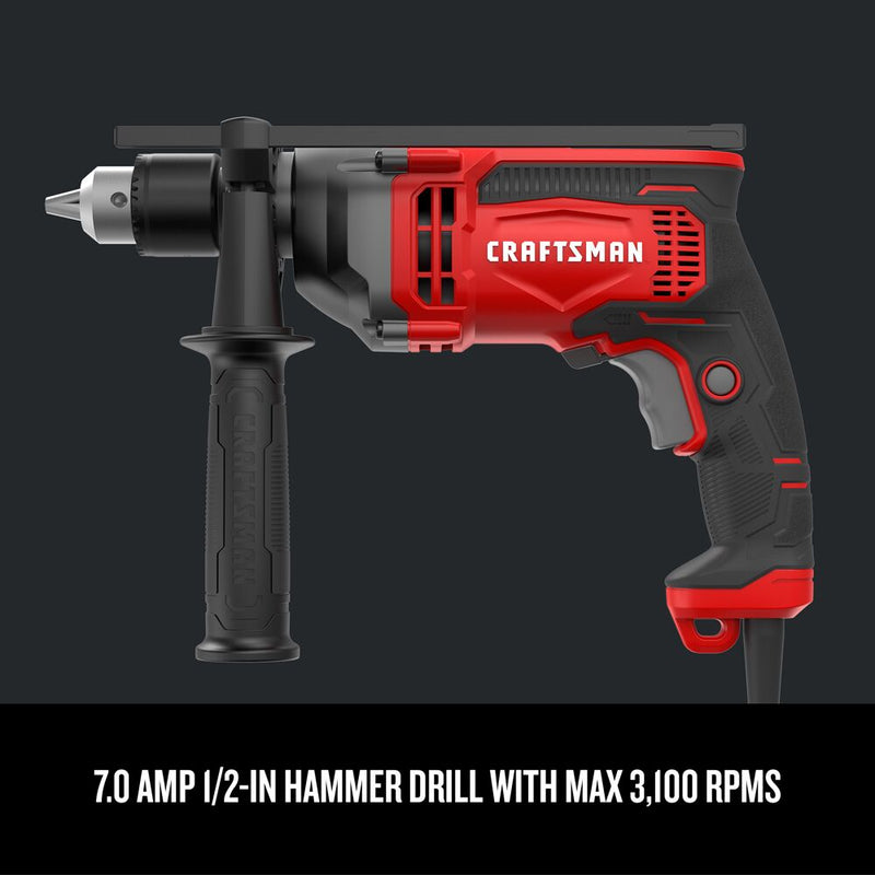 CRAFTSMAN Corded 1/2-Inch Electric Variable Speed Hammer Drill (7 Amp) - Reconditioned