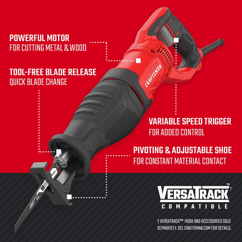 CRAFTSMAN Corded Electric Reciprocating Saw (7.5 Amp) - Reconditioned