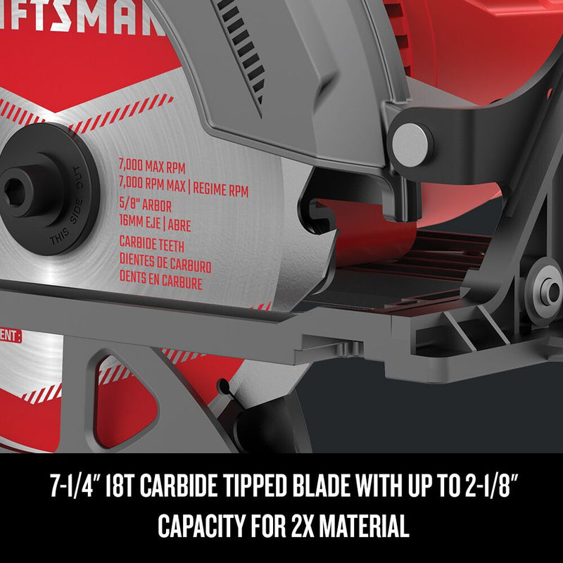 CRAFTSMAN Corded 7-1/4-Inch Electric Circular Saw (15 Amp) - Reconditioned