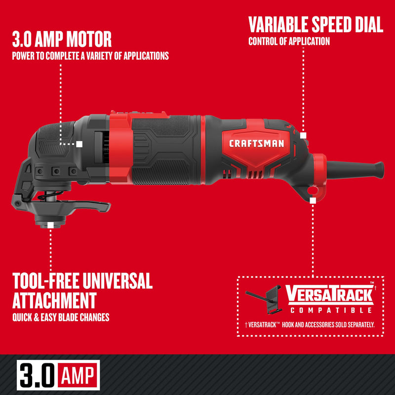 CRAFTSMAN Corded Electric Oscillating Tool Kit (3 Amp) - Reconditioned