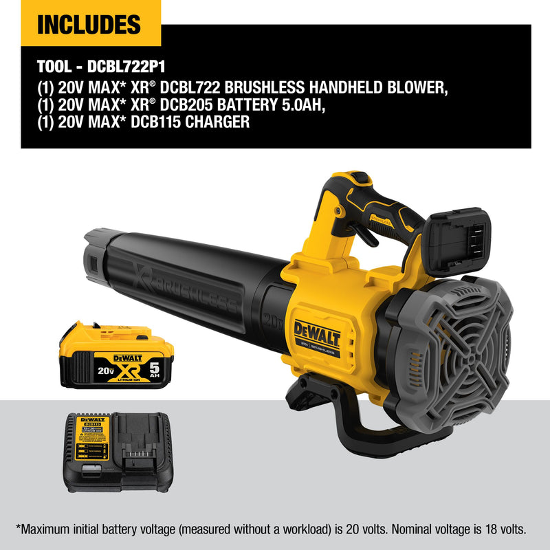 DEWALT 20V MAX* XR Brushless Cordless Handheld Blower Kit - Reconditioned