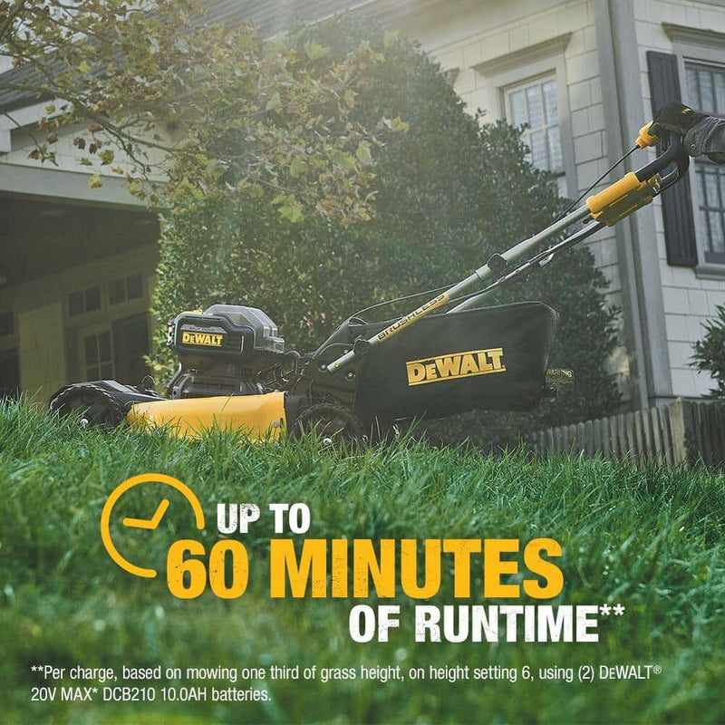 DEWALT 2X20V MAX* 21-1/2 in. Brushless Cordless Fwd Self-Propelled Lawn Mower - Reconditioned