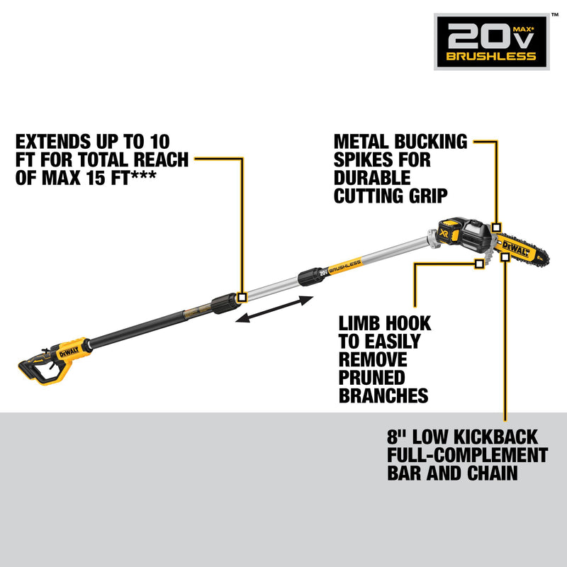 DEWALT 20V MAX* XR  Brushless Cordless Pole Saw Kit - Reconditioned