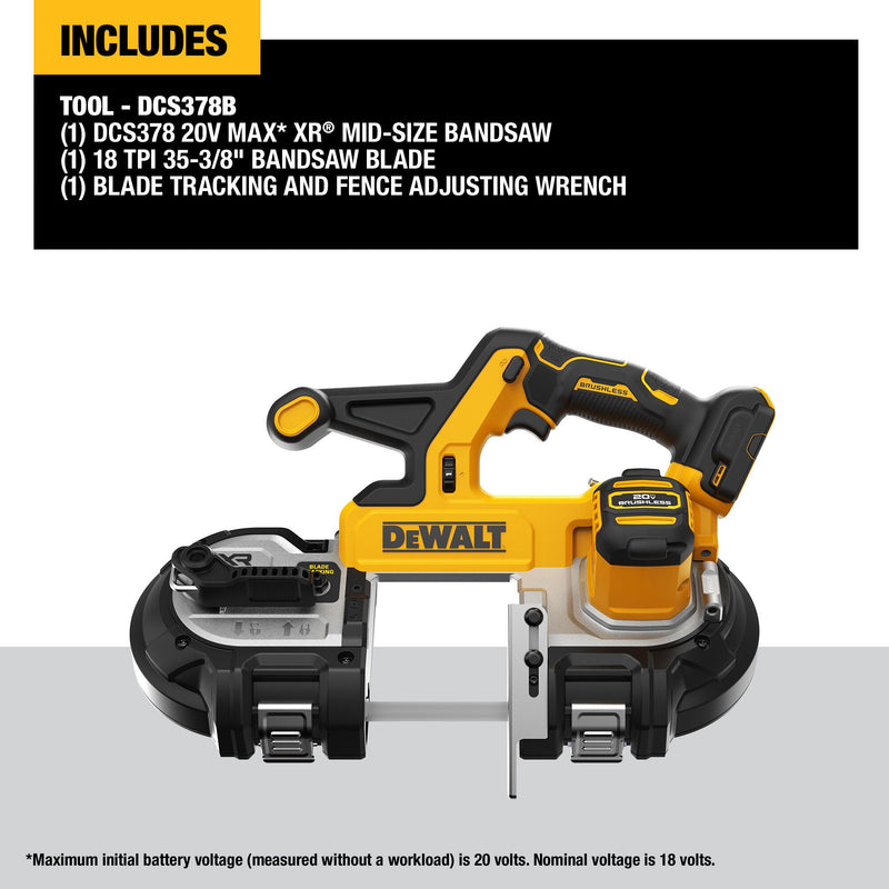 DEWALT 20V MAX* XR Mid-Size Bandsaw (Tool Only) - Reconditioned