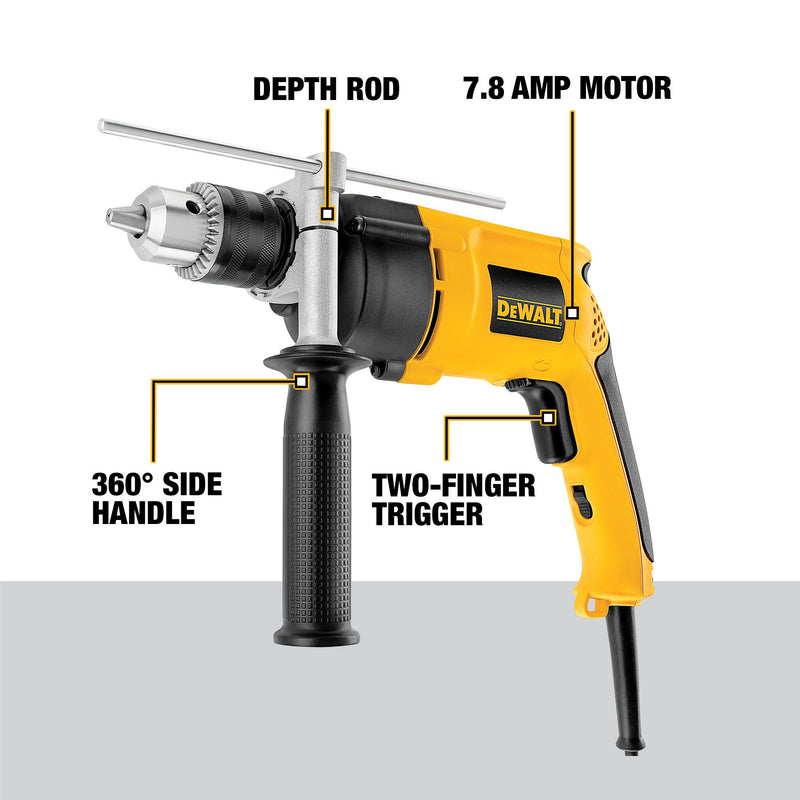 DEWALT 1/2 in. (13 mm) VSR Single Speed Hammer Drill - Reconditioned