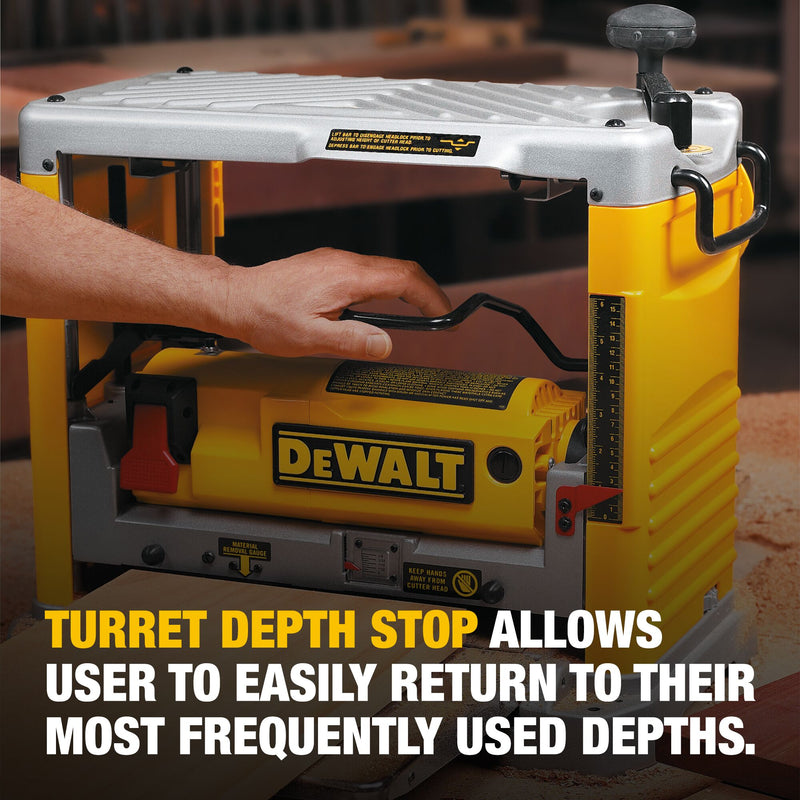 DEWALT 12-1/2-Inch (318mm) Corded Electric Thickness Planer with Three Knife Cutter-Head (15 Amp) - Reconditioned