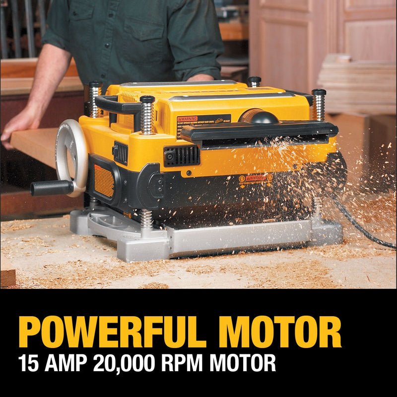 DEWALT 13-Inch (330mm) Corded Electric Three Knife, Two Speed Thickness Planer (15 Amp) - Reconditioned