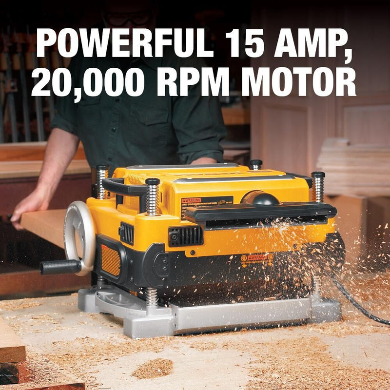 DEWALT 13-Inch (330mm) Corded Electric Three Knife, Two Speed Thickness Planer (15 Amp) - Reconditioned