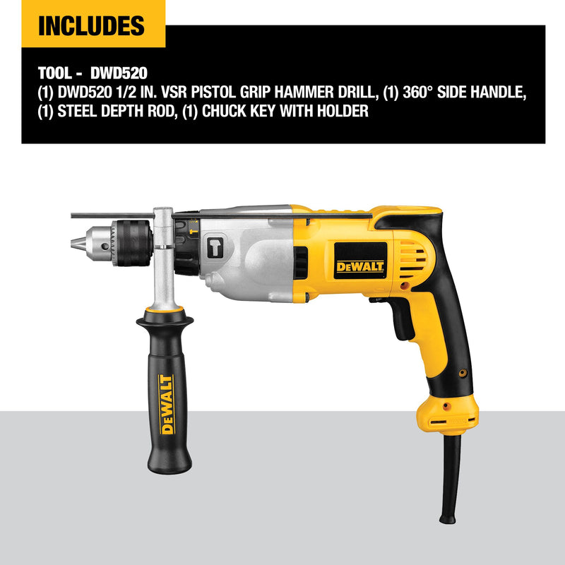 DEWALT 1/2 in. VSR Pistol Grip Hammer Drill - Reconditioned