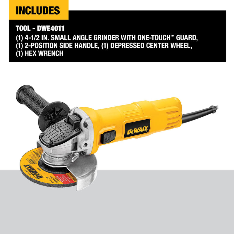 DEWALT 4-1/2 in. Small Angle Grinder with One-Touch Guard - Reconditioned
