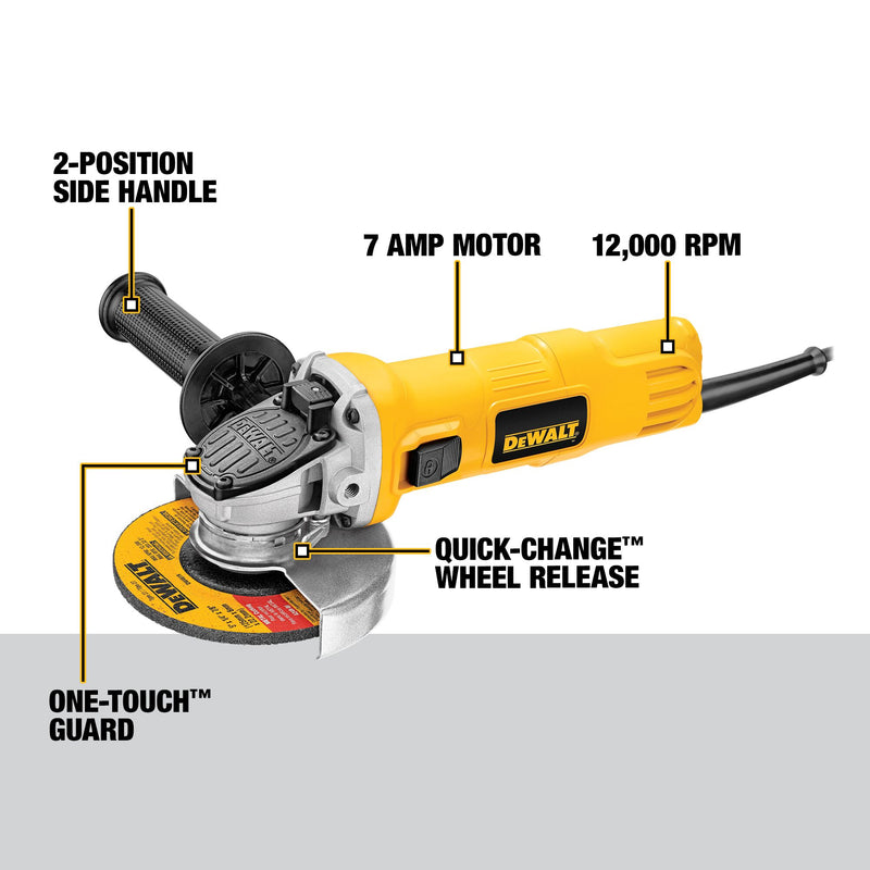 DEWALT 4-1/2 in. Small Angle Grinder with One-Touch Guard - Reconditioned