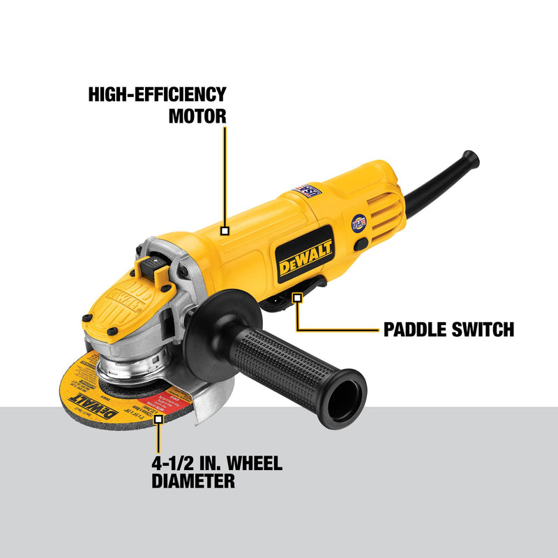 DEWALT 4-1/2" Paddle Switch Small Angle Grinder - Reconditioned