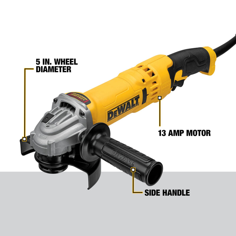 DEWALT 4-1/2-Inch - 5-Inch (114mm - 127mm) Corded Electric Trigger Switch Angle Grinder - Reconditioned