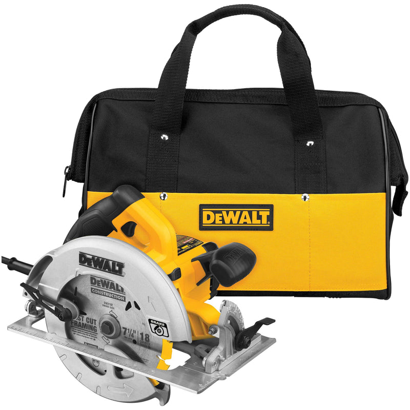 DEWALT 7-1/4 in. Lightweight Circular Saw With Contractor Bag (Tool Only) - Reconditioned