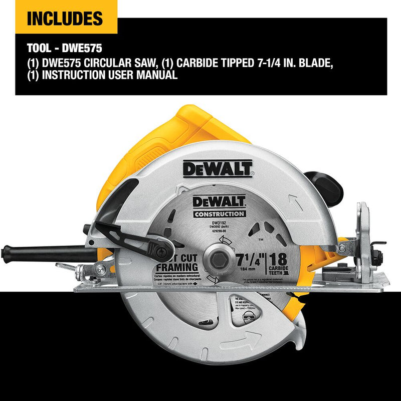 DEWALT 7-1/4-Inch Circular Saw, Lightweight, Corded - Reconditioned