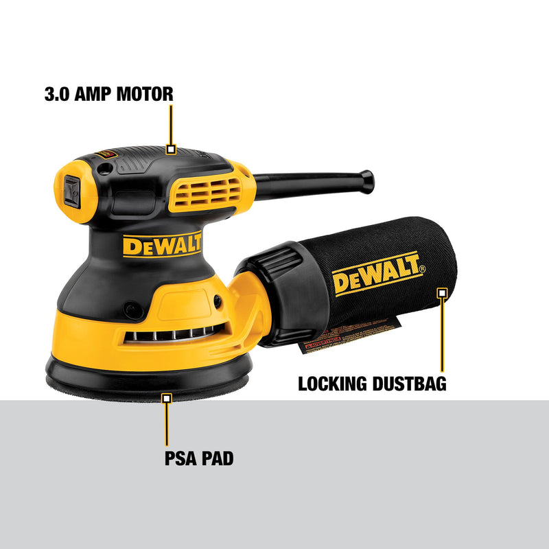 DEWALT 5" Single Speed Random Orbit Sander - PSA Pad - Reconditioned