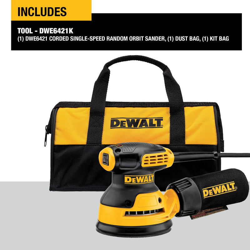 DEWALT 5 in. Single Speed Random Orbit Sander Kit - H&L Pad - Reconditioned