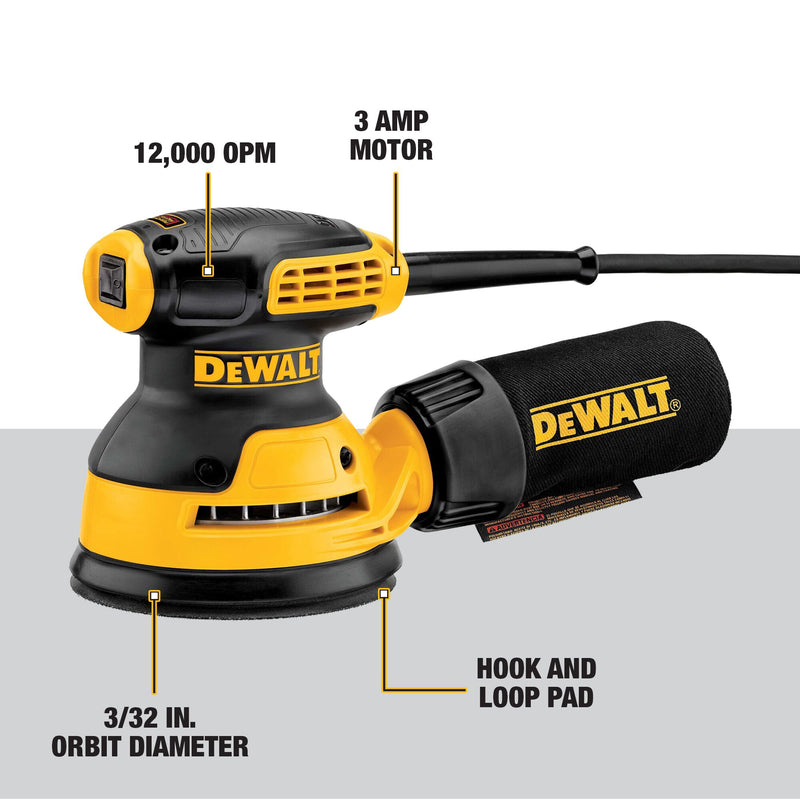 DEWALT 5 in. Single Speed Random Orbit Sander Kit - H&L Pad - Reconditioned