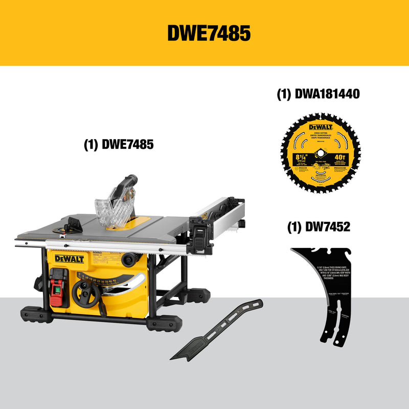 DEWALT 15 Amp 8-1/4 in. Compact Portable Jobsite Table Saw - Reconditioned