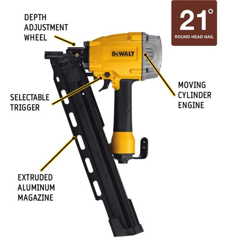 DEWALT 21 Degree Plastic Round Head Framing Nailer - Reconditioned