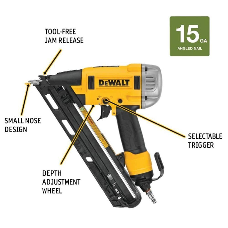 DEWALT 15 GA Precision Point "DA" Style Angle Finish Nailer - Reconditioned