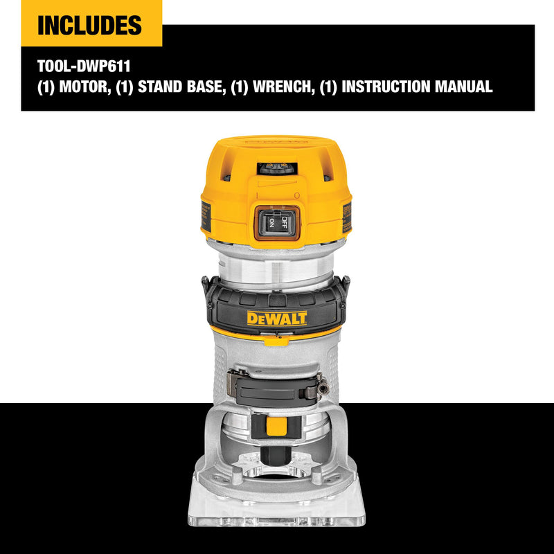 DEWALT 1-1/4 HP Max Torque Variable Speed Compact Router - Reconditioned